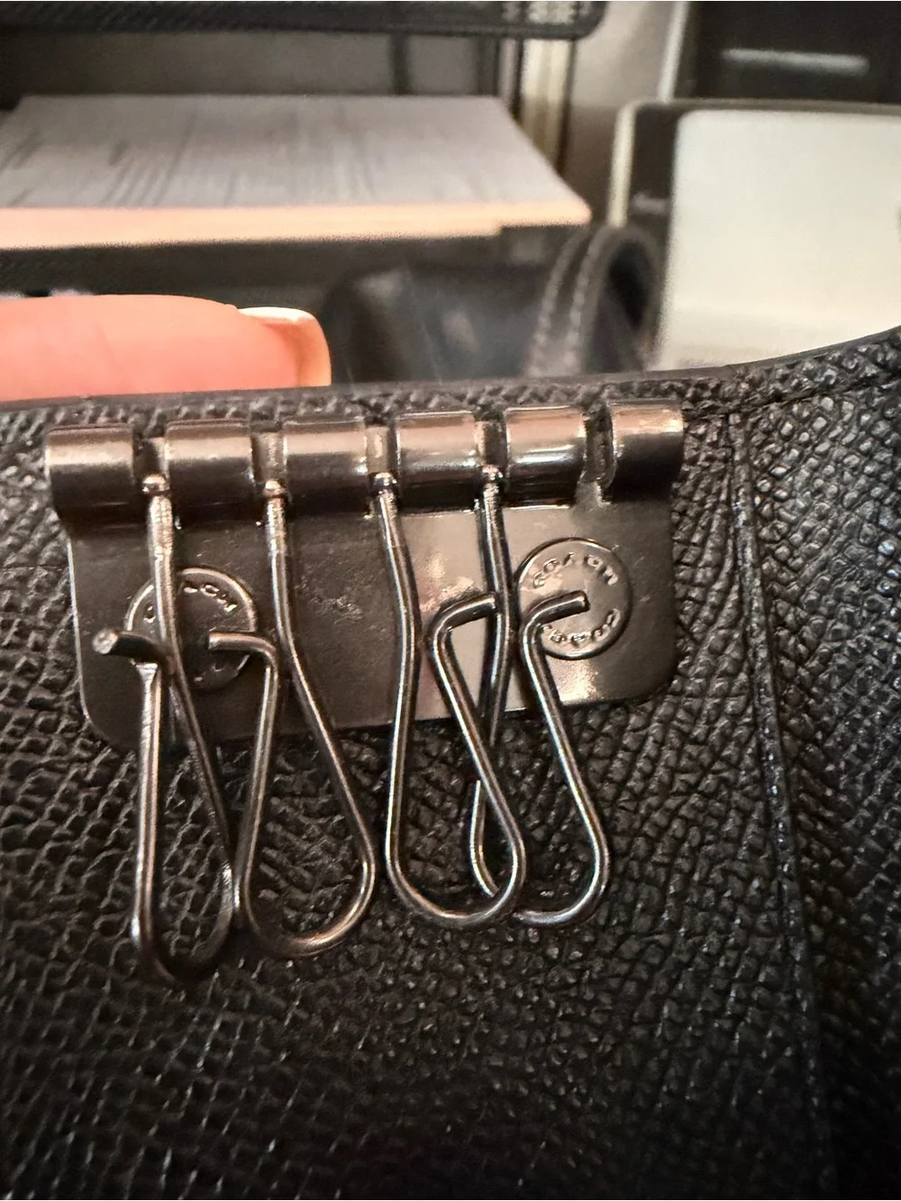 Coach Black Leather Key Holder- Accessory
